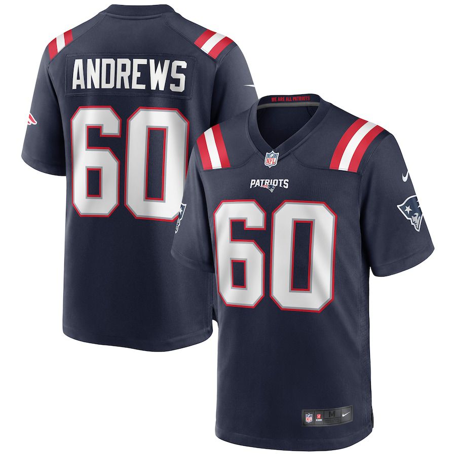 Men New England Patriots #60 David Andrews Nike Navy Game NFL Jersey